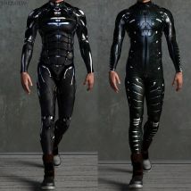 2024 männer Frauen Cosplay Schädel Steampunk Kostüm Elastische Bodys Cyberpunk Mechanische Rüstung Overall Halloween Party Strampler