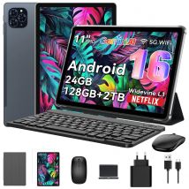 Tableta TABWEE T90 Android 15 con teclado BT, ratón - Gemini AI, 24GB (8+16)RAM 128GB ROM, Octa Core T615, tableta para juegos de 11 pulgadas