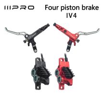 IIIPRO IV4 Hydraulic Disc Brake Set - 4-Piston Front & Rear w/ 800mm/1550mm Hoses - Heat Dissipation Tech for MTB E-Bike Enduro