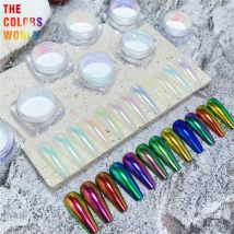 TCT-797 Hohe Helle Farbe Shift Weiß Metall Spiegel Chamäleon Pigment Pulver Cosmeti Lidschatten Nägel Art Magie Verfärbt Pulver