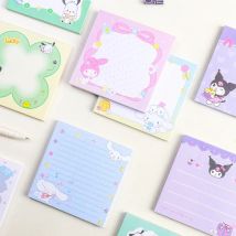 4Pcs Kawaii Cinnamoroll Sticky Note Anime Cartoon Kuromi My Melody Portable Memo Pad Scrapbooking Office School Supplies Gifts
