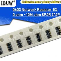 100 Stück 0603*4 8P4R 2*4P Netzwerkwiderstand SMD-Array 0 ~ 910 Ohm 1K ~ 910K 2K 2,2K 4,7K 10K 22K 47K 100K 1M 1 10 100 220 470 Ohm