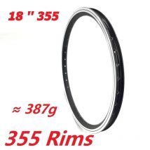 Folding Bike 18 Inch 355 Rims Aluminum Alloy Double Wall Schrader valve 20/24/28/32/36 Hole Bicycle Rim
