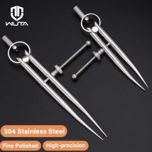 WUTA 304 SUS High Polished Wing Divider Precision Scale Spacing Compass Leather Splitter Tools for Metal,Wood,Craft,Jewelry