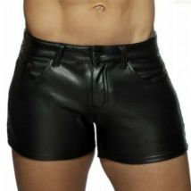 2023 neue Einfarbig Casual männer Kurze Leder Hosen Sommer Große Größe Mode Nachtclub Shorts für Männliche 5XL ropa Hombre