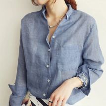 Chemisier Femme Frauen Tops Mode 2022 Sommer Leinen Weißes Hemd Frauen Langarm Bluse Koreanische Frau Kleidung Roupas Femininas