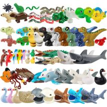 MOC Marine Tier Figuren Bausteine Krokodil Meer Wal Hai Octopus Schlange Dinosaurier Clownfisch Schildkröte Ziegel Kinder Spielzeug Geschenk
