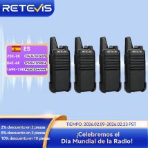 Retevis RT622 Mini Walkie Talkie Radio Emergencia 4 6 10 Piezas Largo Alcance RT622 PMR PMR446 sin Licencia VOX Portatil Recargable Walkie Talkies para Restaurantes Hoteles Caza y Camping