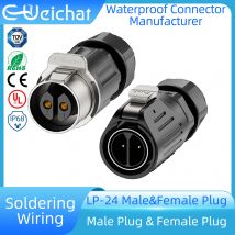 EW-LP24 Wasserdichter Steckverbinder IP68 Industrieller kreisförmiger Luftfahrt-Elektrosteckverbinder M24 2-24-poliger Stecker und Buchse