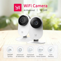 YI 2 pezzi Pro Kit telecamera 2K 3MP, Smart Home basato su AI 2.4G Baby Cam Registrazione video per animali domestici Sorveglianza Visione notturna migliorata