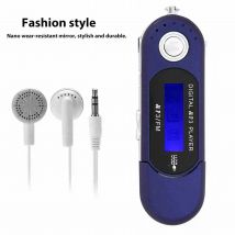 Lettore USB MP3 musicale portatile con scheda di memoria vocale con schermo LCD (nero blu bianco)