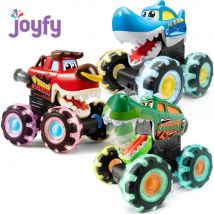 JOYFY Light-Up Monster Truck Toys (3-Pack) Push-&-Go Cars with Glowing Wheels for Kids Birthday Chirstmas Gift