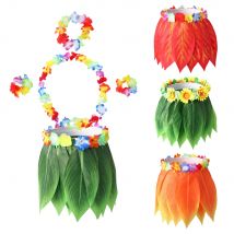 Decorazioni per feste hawaiane Foglia tropicale artificiale Gonna Hula Fiori di ibisco Bambini Adulti Boho Beach Bomboniere per compleanno Costume