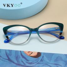 VKYEE Modische, personalisierte Katzenauge-Brille, einfache Anti-Blaulicht-Brille für Damen, anpassbare verschreibungspflichtige photochrome Brille 1047
