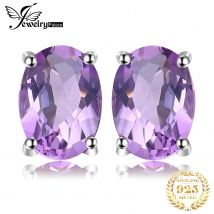 JewelryPalace Oval Natural Amethyst Citrine Garnet Topaz Peridot 925 Sterling Silver Earrings for Woman
