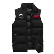 2025 New Style UFC Logo Men's and Women's Spring and Autumn Vest with Zip-Up Jacket, Waterproof Windbreaker, Outdoor Sportswear