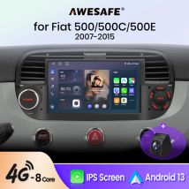 7 POLLICI Wireless CarPlay per Apple Android Auto Autoradio GPS per FIAT 500 Abarth 2007 2008 2009 2010 2011-2015 Multimedia RDS 4G