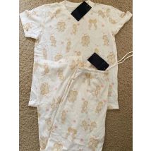 Angel Baby Print T-Shirt Hose Pyjama Set Damen Kurzarm T-Shirt + Kordelzug gerade Hose süße süße Baumwolle Home 2-teilige Sets