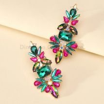 Mehrfarbiger glänzender Glas-Charm für Braut, Hochzeit, Party, Anhänger, Schmuck, Trend, Luxus-Design, ungewöhnliche, glamouröse baumelnde Ohrringe für Frauen