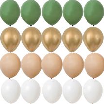 15/20PCS 10 zoll Ballon Kit Retro Grün Weiß Gold Kugeln Geburtstag Hochzeitstag Dschungel Sommer Party decor Hause Liefert