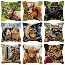 Cartoon Hund/Gorilla Teppich Stickerei Set Tiere Smyrna Latch Haken Kit DIY Knoten Kissen Paket Kissen Knöpfe Paket