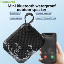 Haomuren Mini altoparlante Bluetooth impermeabile Altoparlante subwoofer portatile per sport all'aria aperta Supporta USB, scheda TF, TWS, regali di festa