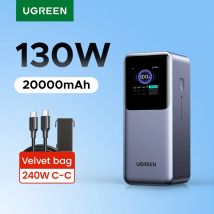 UGREEN Nexode 130W 20000mAh banco de energía portátil PD batería externa PowerBank para portátil carga rápida