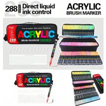 240/288 Colors GN Set Acrylic Paint Markers Brush Tip Paint For Rock Painting Festival Gift DIY Art Pens Comes With Storage Bag