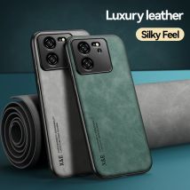 Custodia in pelle di lusso per Xiaomi Mi 13T 12T 11T 10T Pro Cover con supporto per piastra metallica per auto