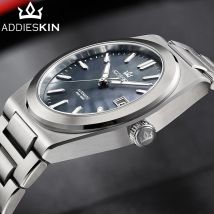 AddiesKin Uhren für Herren Guilloche MOP 39 mm Zifferblatt Saphir Edelstahl wasserdicht leuchtende Miyota 9015 automatische mechanische Uhr