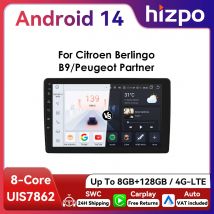 9" Hizpo CarPlay Android Auto Autoradio für Citroen Berlingo B9 Peugeot Partner 2008 - 2019 2Din Stereo BT 4G RDS DSP GPS Navi