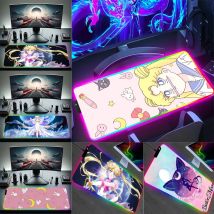 RGB PC Gamer Tastatur Mauspad Mauspad Anime für S-Segler Monde führte leuchtende Maus matten Gummi Gaming Computer Mausepad