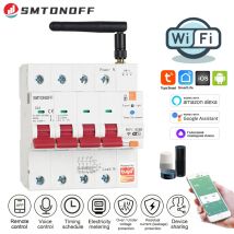 Tuya WIFI/Zigbee Smart Circuit Breaker 4P RCBO Breaker Prepaid Meter Spannung Strom Schutz Sprachsteuerung Alexa Google Alice