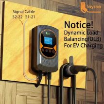 Cargador para Vehículos Eléctricos Feyree, Cable Tipo 2, 32A, 7.6kW, Balanceo Dinámico de Carga, EVSE Wallbox, Función de Aplicación, Estación de Carga de 11kW/22kW para Autos Eléctricos