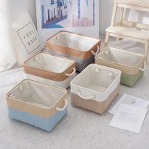 Cotton And Linen Patchworkthickenedeva Clothing Storage Box Without Cover Long Satcheljeans Toy Wardrobe Desktop Storage Basket