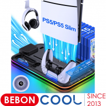 Soporte de refrigeración delgado para PS5, estación de refrigeración para PS5, Base de carga RGB, estación de carga de controlador Dual para Sony Playstation 5