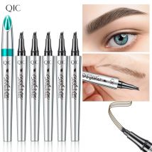 Penna per Sopracciglia a 4 Punte, 5 Colori, Matita Liquida per Sopracciglia Marrone Scuro, Matita per Microblading, Penna per Tatuaggio Sopracciglia Impermeabile, Cosmetici