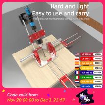 Guida per trapano multi-angolo per la lavorazione del legno con manici e blocchi di posizionamento Localizzatore di punzoni Strumento di perforazione ad altezza regolabile