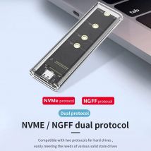 M.2 NVME PCIe NGFF SATA Custodia SSD doppio protocollo Trasparente USB Tipo C PCI-E M2 SSD Custodia esterna trasparente Scatola disco rigido