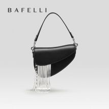 BAFELLI 2025, NEUE luxuriöse Damentaschen aus Leder, stilvolle INDIVIDUALITÄT, modische Quasten, Geldbörse, Schultertaschen, Umhängetaschen, Handtaschen, weiblicher Sattel