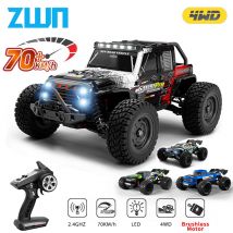 ZWN 1:16 70 km/h oder 50 km/h 4WD RC-Auto mit LED-Fernbedienung, Hochgeschwindigkeits-Drift-Monstertruck für Kinder vs. Wltoys 144001   Spielzeug