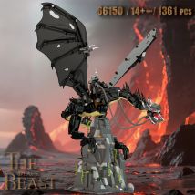 1361PCS MOC Black Dragon Building Blocks Game DnD Figures Characters Model With Base Desktop Ornaments Kids Toys Halloween Gifts