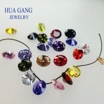 Ein Loch Zirkonia Stein Mehrfarbige Ovale Form Brillantschliff Lose CZ Steine Synthetische Edelsteine Perlen Für Schmuck AAAAA