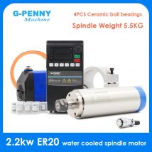 G-Penny 2.2kw ER20 Kit mandrino raffreddato ad acqua Mandrino di raffreddamento ad acqua e VFD da 2,2kw e staffa mandrino da 80mm e pompa acqua da 75w