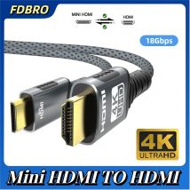 4k Mini HDMI zu HDMI Kabel HD 4K@60Hz 2K@120Hz High-Speed Geflochtene HDMI-kompatibel Kabel Bidirektionale 2,0 Kabel Für HDTV Tablet