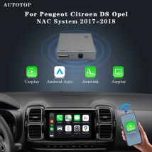 AUTOTOP Wireless CarPlay Decoder Box per Peugeot Citroen DS Opel NAC System 2017-2018,Airplay Auto Link,Android Auto,Rearcam BT