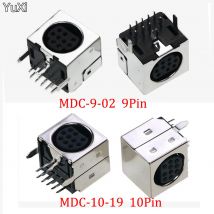 1PCS 9/10 Pin Mini DIN Weibliche Jack Terminals 90 Grad/Rechts Winkel PCB Panel Montieren 9/10Pin mini DIN Jack Buchse Chassis