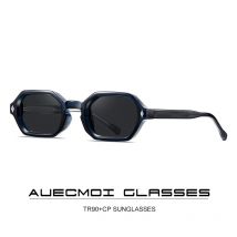 Small Frame Vintage Hexagon Sunglasses Women For Men Male Sun Glasses Luxury Brand Designer Popular Punk Rivet Driving Shades