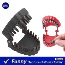 Divertente supporto per punte da trapano per protesi per cacciavite supporto per punte per cacciavite per denti adatto a vestito per strumento adattatore per punta esagonale da 1/4 pollici