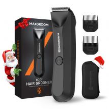 MAXGROOM Rasierer für Männer, Ballschneider für Leistengegend, Schampflege, Körperhaarschneider, austauschbare Keramikklingenköpfe, elektrischer Rasierer